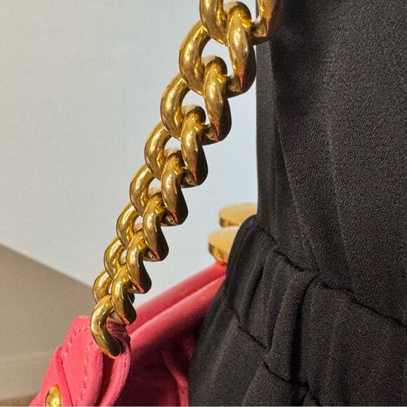 Marc Jacobs Little Stam Quilted Leather Chain Bag Purse Bubble Pink - Picture 6 of 15